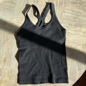 COPY - Dark grey ribbed cropped tank lululemon